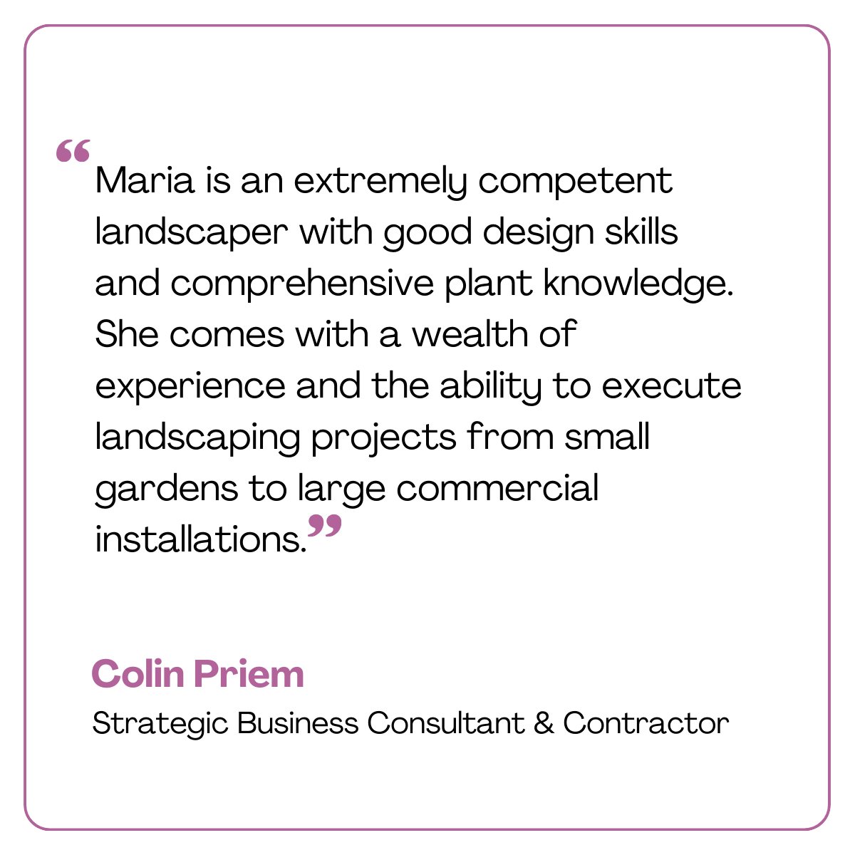 Colin testimonial