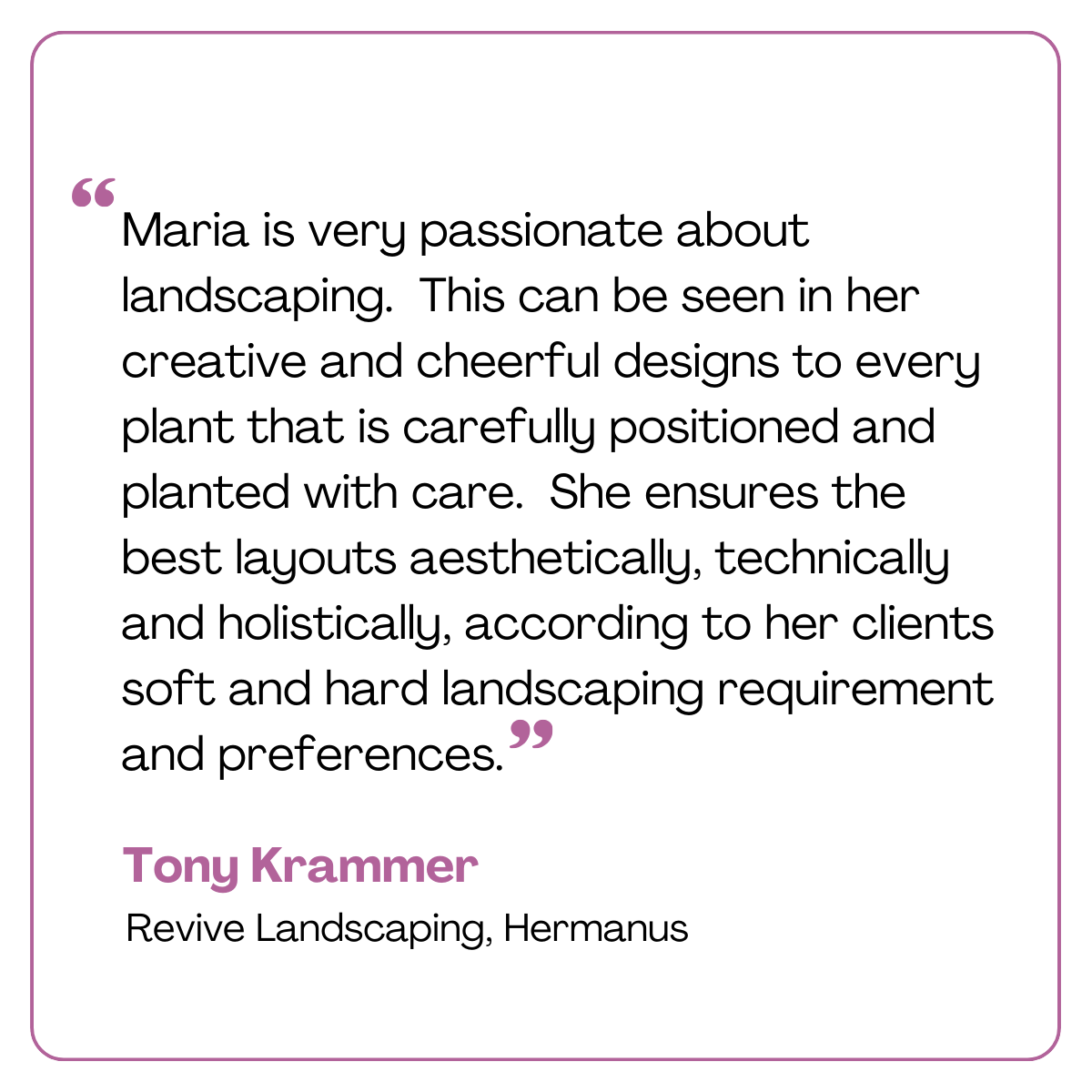 Tony testimonial